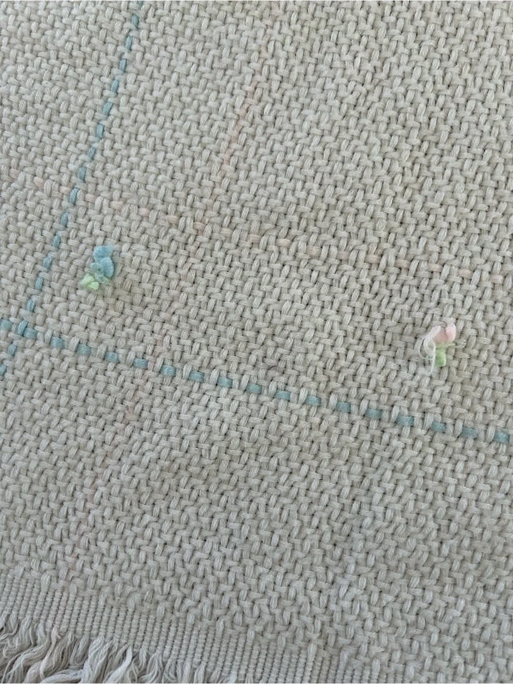 Vintage Made in Japan Rosebud Baby Blanket